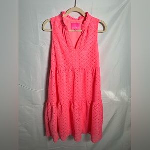 Novella Dress Lillys Coral Mini Medallion Chiffon Eyelet